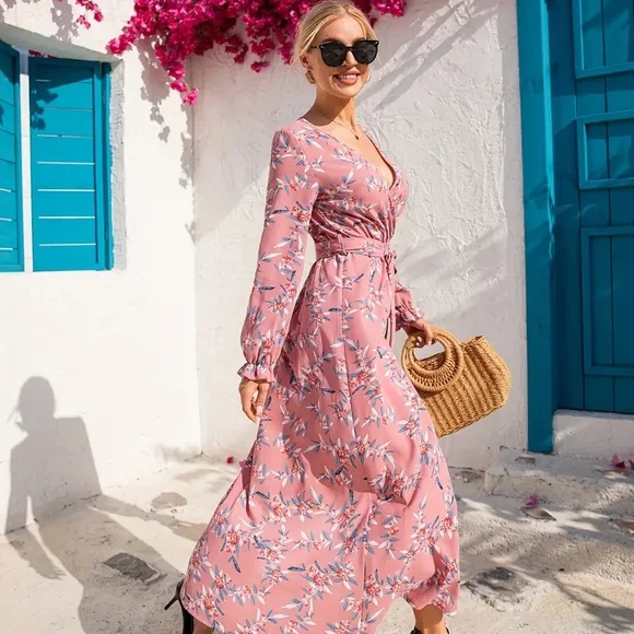 Vibrant Floral Long Sleeve Maxi Dress - Picture 7 of 9